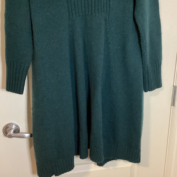 Wallis Women's Open Front Cardigan Duster Size M Dark Green Chunky Warm - Picture 6 of 8